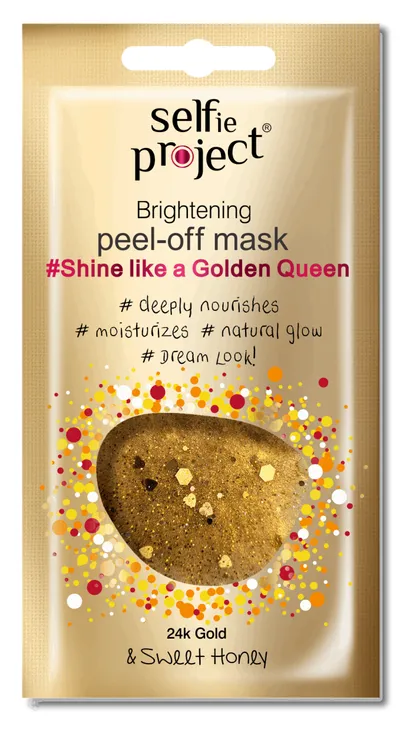 Selfie Project Shine Like a Golden Queen, Rozświetlająca maseczka peel-off ze złotem