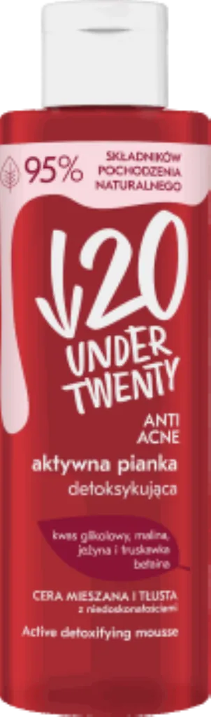 Under Twenty Anti Acne, Aktywna pianka detoksykująca cera mieszana i tłusta z niedoskonałościami