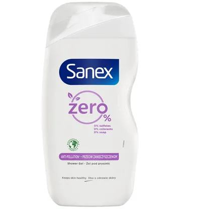 Sanex Zero %, Shower Gel 'Anti - pollution' (Żel pod prysznic)