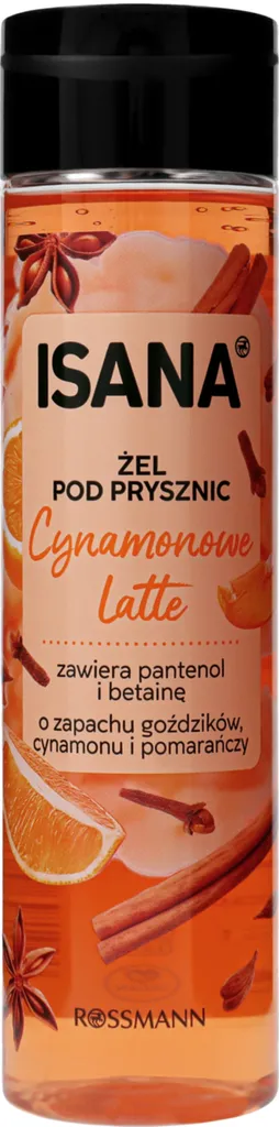 Isana Cynamonowe Latte, Żel pod prysznic o zapachu goździków, cynamonu i pomarańczy