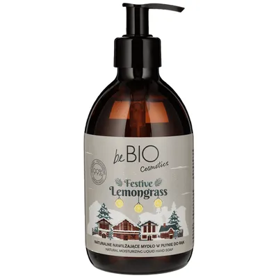 beBIO Festive Lemongrass, Naturalne nawilżające mydło w płynie do rąk