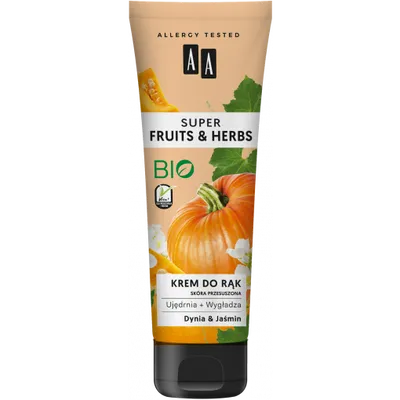 AA Super Fruits & Herbs, Krem do rąk `Dynia i jaśmin`