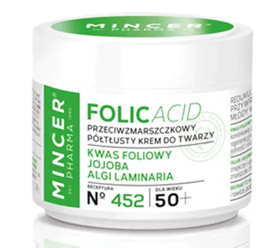 Mincer Pharma Folic Acid, Przeciwzmarszczkowy półtłusty krem do twarzy 50+ No. 452