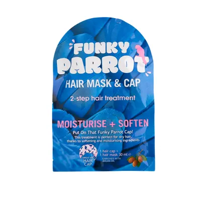 Action Funky Parrot, Moisture & Soften, Hair Mask + Cap (Maska do włosów z czepkiem)