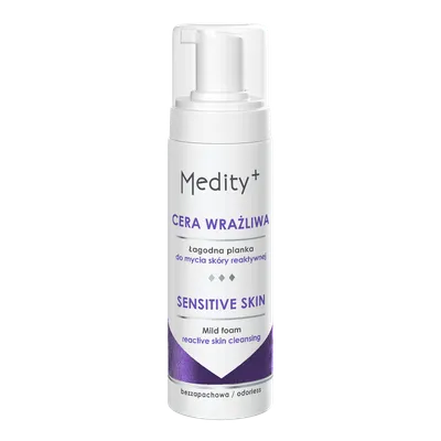 Medity+ Cera Wrażliwa, Łagodna pianka do mycia skóry reaktywnej