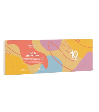 Resibo Rise & Shine Duo, 5-Day Brightening and Lifting Treatment with Ampoules with Vitamin C and DMAE (5-dniowa kuracja rozświetlająco-liftingująca ampułkami z witaminą C i DMAE)