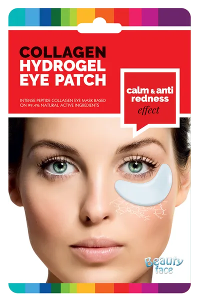 Beauty Face Collagen Hydrogel Eye Patch Calm & Anti-redness Effect (Odmładzające kolagenowe płatki pod oczy do skóry delikatnej i na kruche naczynka)