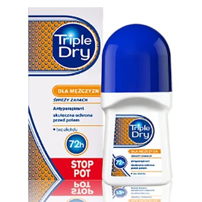Triple Dry Active, Anti-Perspirant Roll-on For Men 72h (Antyperspirant dla mężczyzn w kulce do 72 godzin)