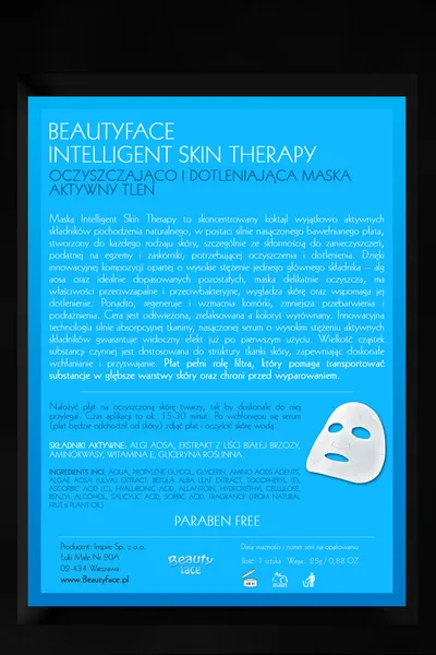 Beauty Face Intelligent Skin Therapy, Głęboko oczyszczająca dotleniająca maska z aktywnym tlenem
