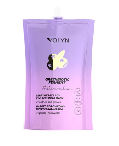 Yolyn Greenbiotic Ferment, Berry Berry Lady 2 in 1 Peeling & Mask (Bardzo borówkowy 2 w 1 peeling - maska)