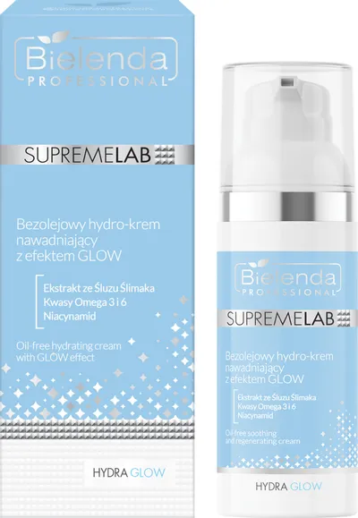 Bielenda Professional SUPREMELAB Hydra Glow, Bezolejowy hydro-krem nawadniający z efektem glow