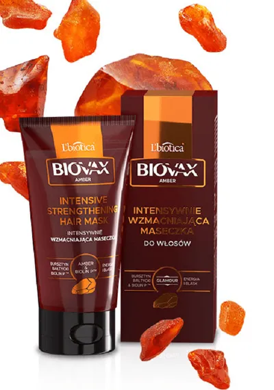 L'biotica Biovax Amber, Intensywnie wzmacniająca maseczka do włosów