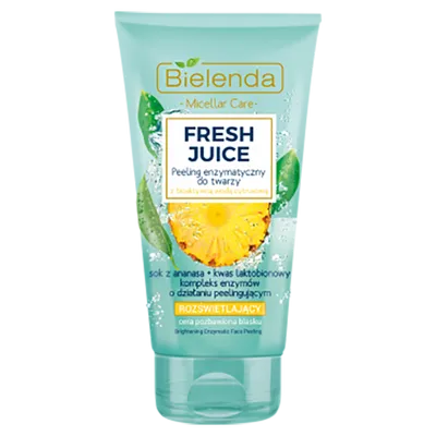 Bielenda Fresh Juice, Rozświetlający peeling enzymatyczny do twarzy `Sok z ananasa + kwas laktobionowy`