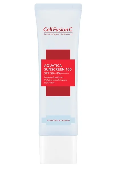 Cell Fusion C Aquatica Sunscreen 100 Spf 50+ / Pa ++++ (Nawilżający I Wyciszający Krem Z Fotoprotekcją)