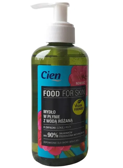Cien Food For Skin, Mydło w płynie z wodą różaną o zapachu dzikiej róży