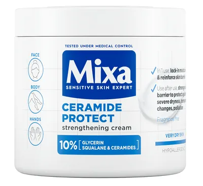 Mixa Ceramide Protect, (Nawilżający krem ochronny do ciała, twarzy i dłoni)