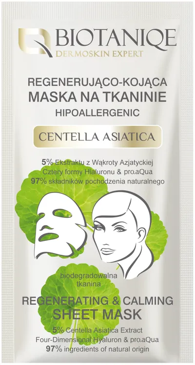 Biotaniqe Dermoskin Expert, Regenerująco-kojąca maska na tkaninie