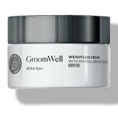 Arbonne GroomWell, Weightless Cream (Lekki krem z mineralnym filtrem przeciwsłonecznym SPF 15)