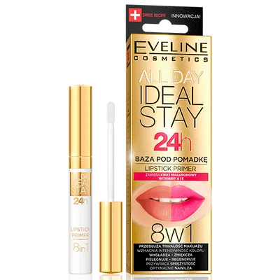 Eveline Cosmetics All Day Ideal Stay, Baza pod pomadkę utrwalająca kolor 8 w 1