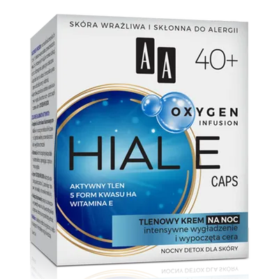 AA Oxygen Infusion, Hial E Caps, Tlenowy krem na noc 40+