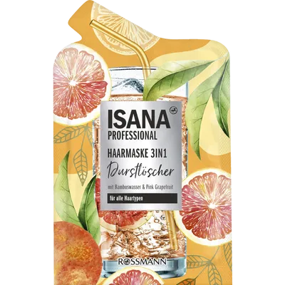 Isana Professional,  3in1 Haarmaske Durstlöscher mit Bambuswasser & Pink Grapefruit (Maska do włosów 3 w 1)