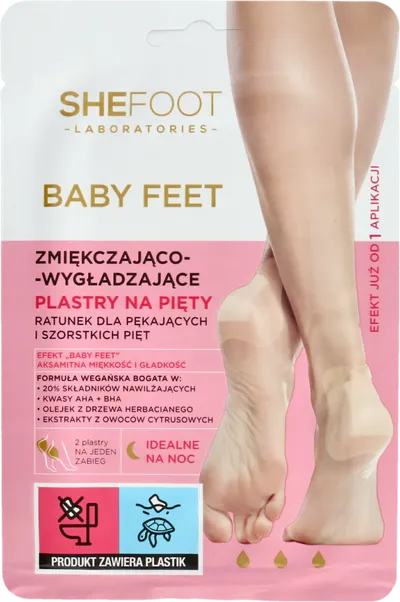 SheFoot Baby Feet, Zmiękczająco-wygładzające plastry na pięty