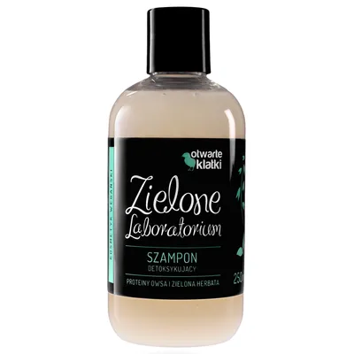Zielone Laboratorium Szampon do włosów detoksykujący `Proteiny owsa i zielona herbata`