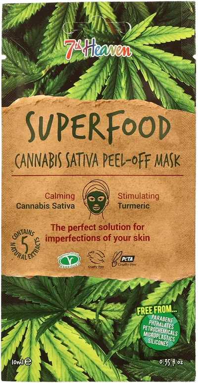 7th Heaven Superfood, Cannabis Peel-off Mask (Maska peel-off z konopiami siewnymi)
