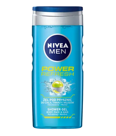 Nivea Men, Power Refresh, Żel pod prysznic do ciała, twarzy i włosów