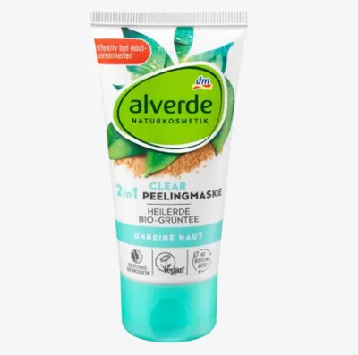 Alverde Clear 2 in 1 Peelingmaske (Maska z peelingiem 2 w 1)