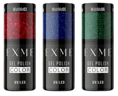 Exme WishMe, Gel Polish Color UV/LED (Lakier hybrydowy brokatowy)