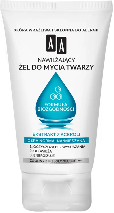 AA Formuła Biozgodności, Nawilżający żel do mycia twarzy cera normalna i mieszana