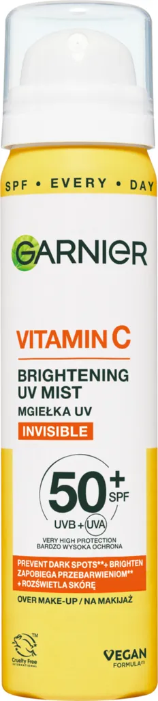 Garnier Vitamin C, Invisible Brightening UV Mist SPF50+ (Mgiełka UV do twarzy SPF50+)