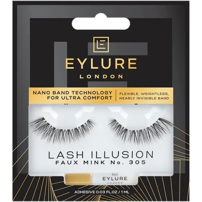 Eylure Lash Illusion, Faux Mink No. 305 (Sztuczne rzęsy z klejem)