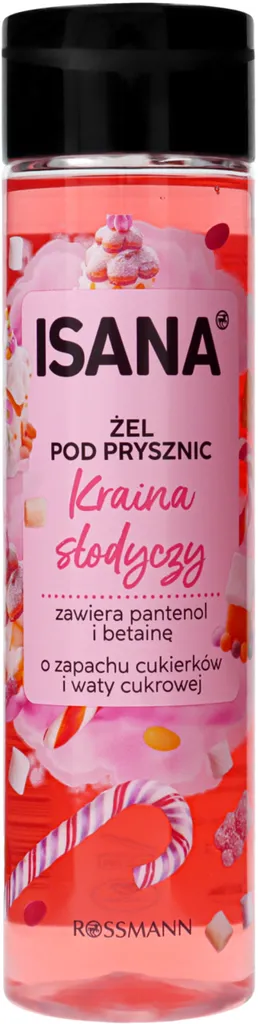 Isana Kraina Słodyczy, Żel pod prysznic o zapachu cukierków i waty cukrowej