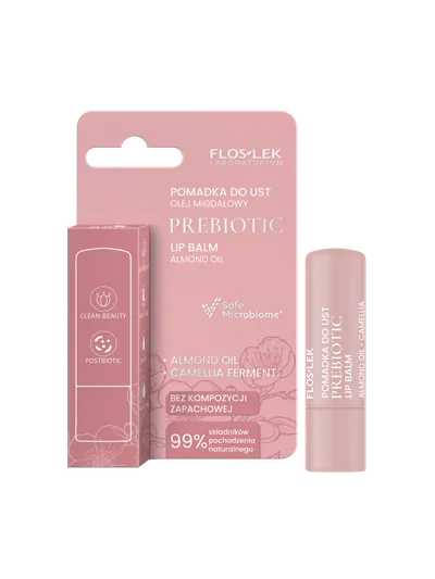 Floslek Prebiotic Lip Care, Olej Migdałowy, Prebiotyczna pomadka do ust