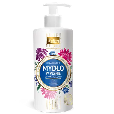 Nutka Hypoalergiczne mydło w płynie do rąk i do kąpieli `Len - echinacea`