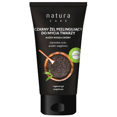 Natura Care Czarny żel peelingujący do mycia twarzy