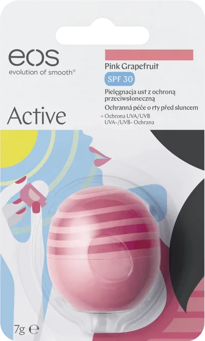 Evolution of Smooth (EOS) Active, Pielęgnacja ust z ochroną przeciwsłoneczną, Balsam do ust SPF 30