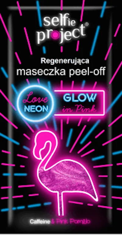 Selfie Project Love Neon, Maseczka pielęgnacyjna regenerująca peel-off `Glow in Pink`