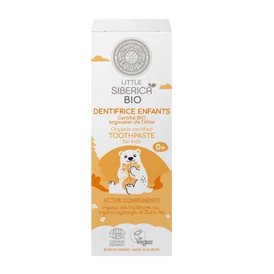 Natura Siberica Little Siberica, Organic Certified Toothpaste (Pasta do zębów dla dzieci z rokitnikiem ałtajskim 0+)