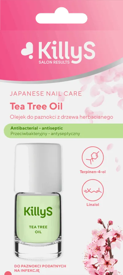 KillyS Japanese Nail Care, Olejek do paznokci z drzewa herbacianego  przeciwbakteryjno - antyseptyczny `Japoński rytuał`