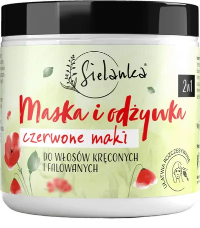Sielanka Czerwone Maki, Maska i odżywka 2w1 do włosów kręconych i falowanych
