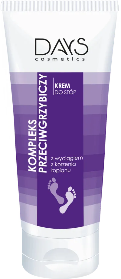Days Cosmetics Krem do stóp `Kompleks przeciwgrzybiczy z wyciągiem z korzenia łopianu`