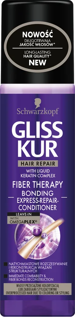 Schwarzkopf Gliss Kur Fiber Therapy, Odżywka ekspresowa do włosów przeciążonych