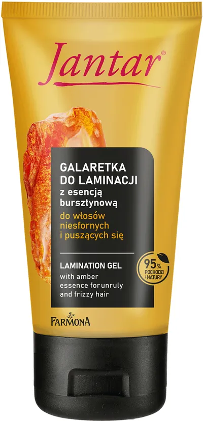 Jantar Galaretka do laminacji z esencją bursztynową do włosów niesfornych i puszących się