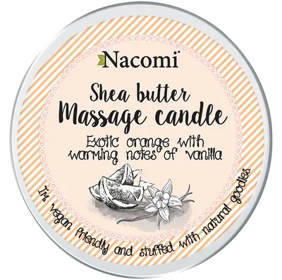 Nacomi Candle Shea Natural Body Butter (Balsam w świecy `Pomarańcza z wanilią`)