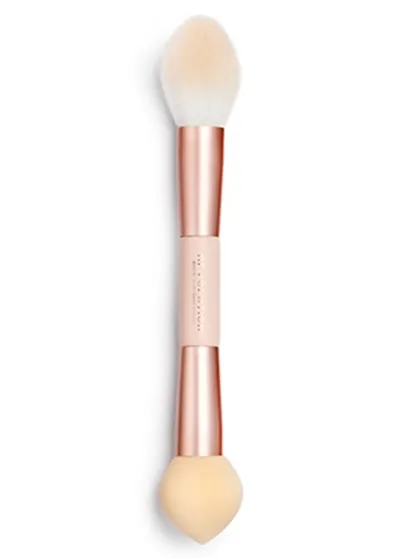 Revolution Beauty (Makeup Revolution) Bake & Finish Dual Ended Brush (Pędzel do makijażu twarzy z gąbką do podkładu)