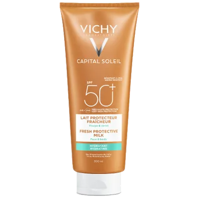 Vichy Capital Soleil SPF50 Lait Protecteur Fraicheiur Hydratant Invisible (Ochronne mleczko do twarzy i ciała SPF 50+)