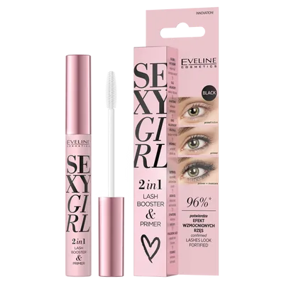 Eveline Cosmetics Sexy Girl 2 in 1 Lash Booster Primer (Odżywka i baza do rzęs 2 w 1)